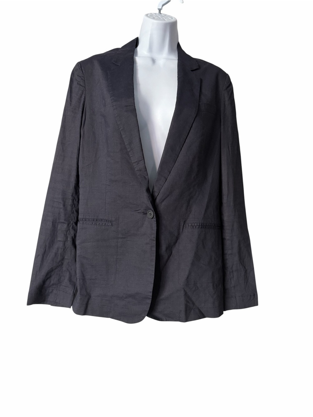 Theory Blazer Women’s Size 6 Blue Linen Blend Preppy Career Pockets Office
